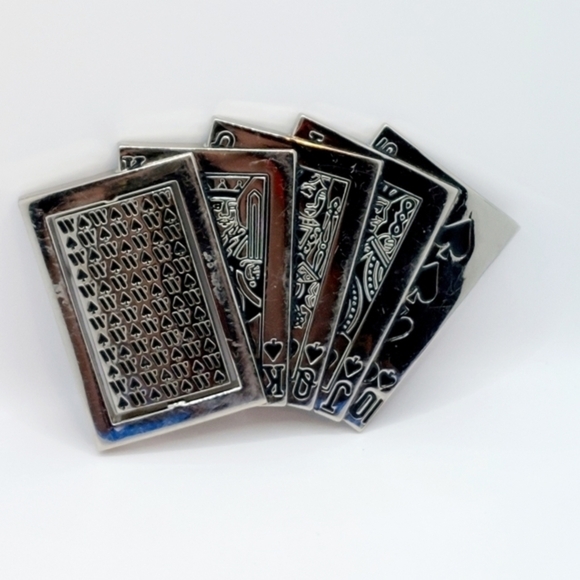 Source Unknown Other - Vintage‎ Poker Cards spinable belt buckle